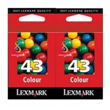 Original Genuine LEXMARK TWIN PACK Ink 43  HIGH CAPACITY 18Y0143A COLOUR TPASA12
